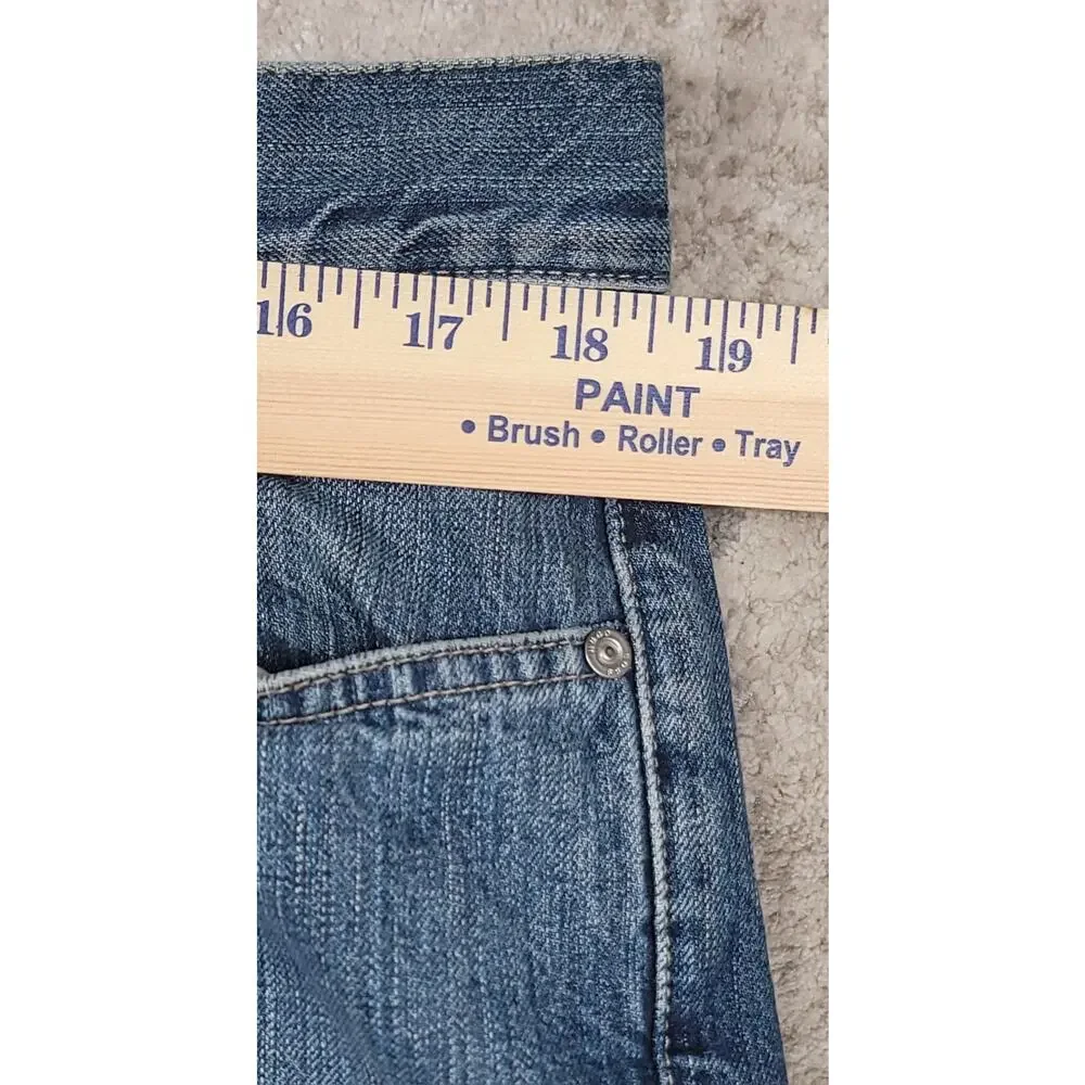 Hugo Boss TEXAS Men's Straight Baggy Fit Blue Denim Logo Jeans Sz 37x29